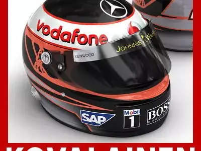 Helmet F1 2009 Heikki Kovalainen 3D model