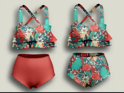 Swimming Suit Marvelous Designer 3D model