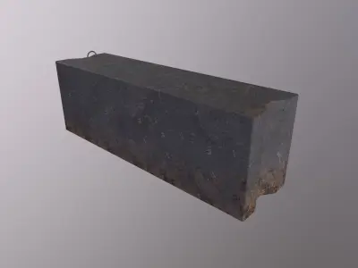 Concrete barrier 01 Low-poly 3D model