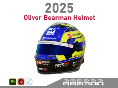 F1 Oliver Bearman Helmet 2025 3D model