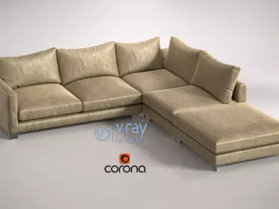 Sofa Zara Corner unit large left facing extra deep 314x322cm 3D model