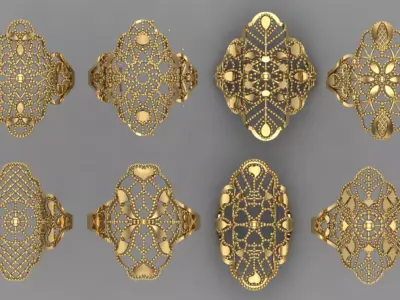 new  14 rings Pati light weight 3dm 3D print model