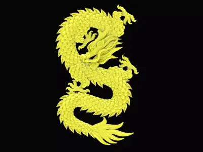 Luxury Chinese Dragon Pendant 3D Model for Jewelry Design 4627 3D print model