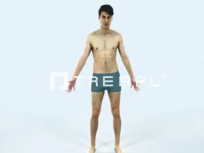 Prime F Beach Animated Rigged Sports Man Low-poly 3D model