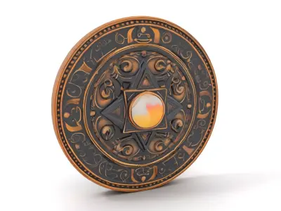 Ornate Brass Medallion model pack Low-poly 3D model