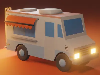 Food Truck Low-poly 3D model