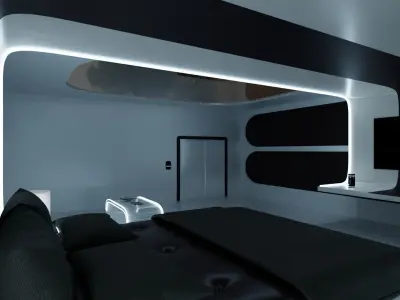 Modern Bedroom 3D model 5
