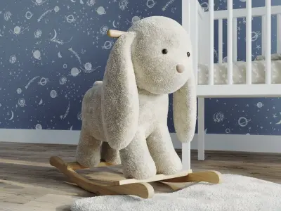 Kids bed with decor 3D model