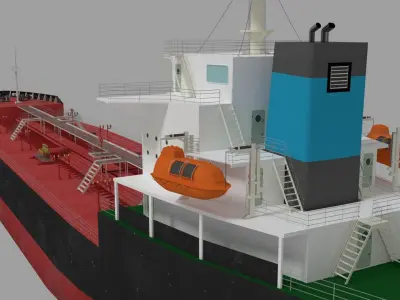 Oil Tanker Ship Lowpoly Low-poly 3D model