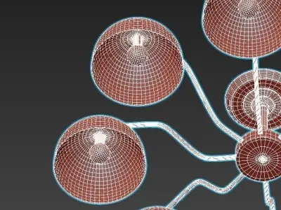 carissa-30172-8 six - light chrome ceiling light 3D model