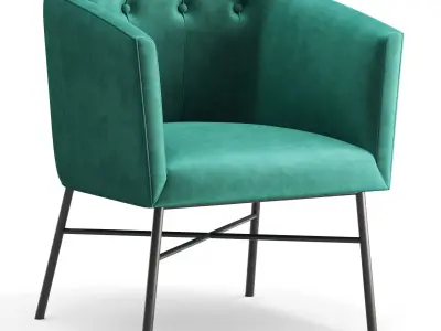Aurelie Tub Chair in Emerald Green Velvet 3D model