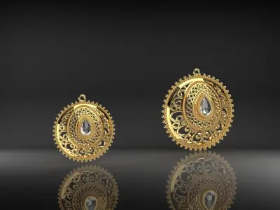Raindrop Vintage Pendant 3D print model