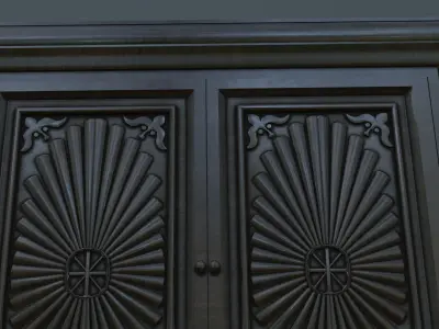 Cabinet tall wooden Free low-poly 3D model