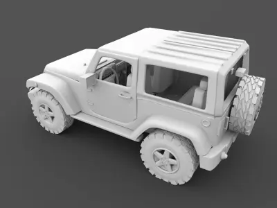 Jeep Wrangler Rubicon Low-poly 3D model