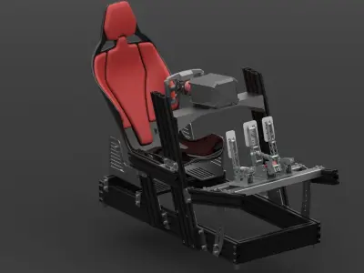 Sim Racing Cockpit 3D model