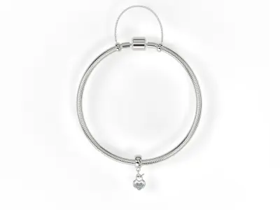 Boy Heart Charm with Gems 3D print model