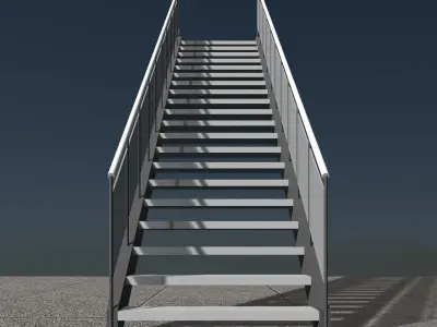 Simple stair 25O04 3D model
