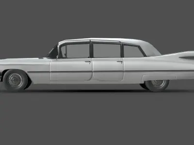 Cadillac Fleetwood 75 sedan 1959 Low-poly 3D model
