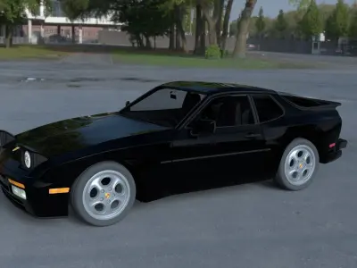 Porsche 944 Turbo with interior HDRI 3D model