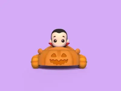 Vampire  Pumpkin Car 3D print model