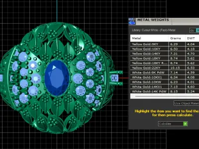 LUXURY DIAMOND AND BLUE SAPPHIRE RING 3D PRINTABLE MODEL 3D print model
