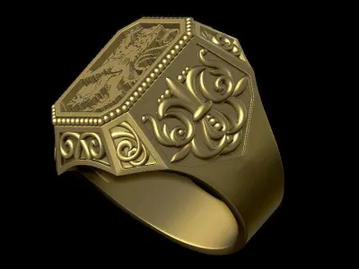 lion ring for man 3D print model