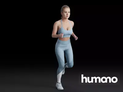 Humano Running Woman 0802 3D model