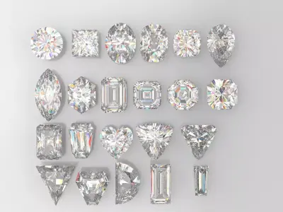 Accurately faceted diamonds  3D print model