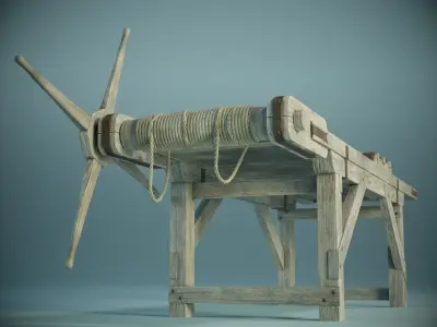 Medieval Torture Rack PBR Low-poly 3D model
