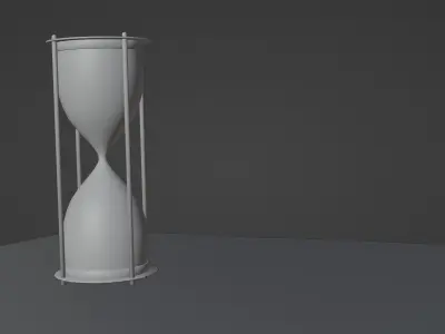 Hourglass 3D Model golden on wooden table Free low-poly 3D model