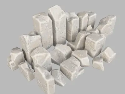 Stone block smooth decor n2 3D model