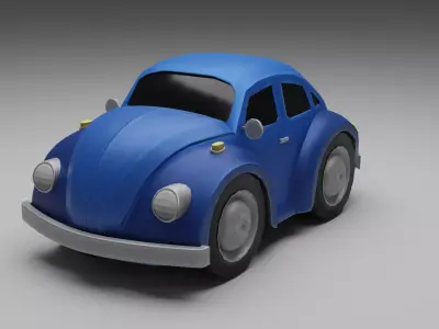 Cartoon Beetle 3D Low-poly 3D model