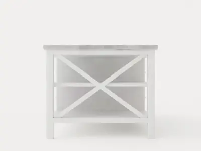 Mikael Coffee Table 120 Cm With Drawers Gray White Low-poly 3D model