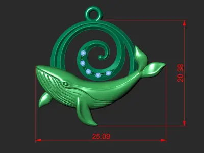 THE WHALE PENDANT 3D print model
