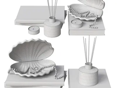 Decorative Set with pearl beads 3D model