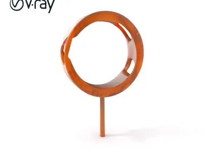 Rusty Metal Ring Sculpture Model Pack Low-poly 3D model
