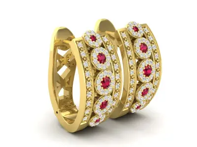 AV 484 Ladies Fashion Hoop Earrings 3D print model