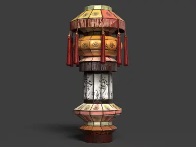 Chinese royal palace lantern   Low-poly 3D model buy