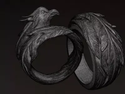 Phoenix Rebirth Gold Ring Symbol of Eternal Elegance 3D print model