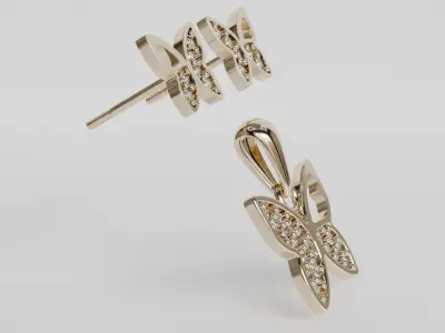 butterfly jewelry game 3D print model