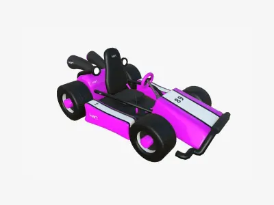 Cartoon Kart I05 Pink - Vehicle Racing Design Low-poly 3D model
