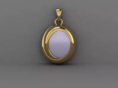 Turquoise Gem Pendant 3D Jewelry Model 3D print model