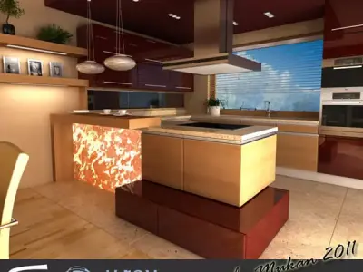 Contemporary Kitchen Scene 07 3D model