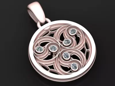 gold swirl pendant 3D printable model  3D print model