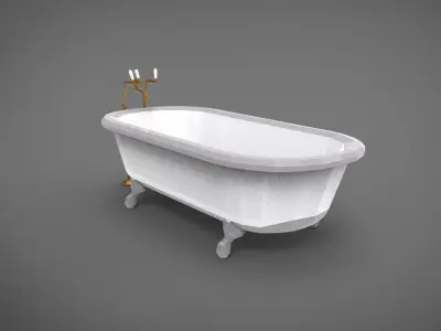 bathtub Low-poly 3D model