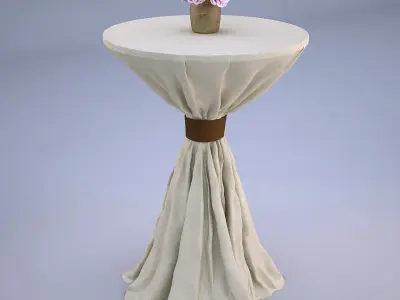 Wedding Table with Flowers 3D model