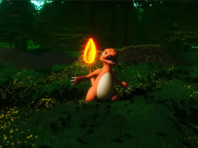 Charmeleon-Animated Low-poly 3D model