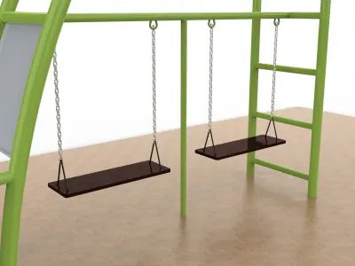 Multifunctional outdoor fitness equipment Low-poly 3D model