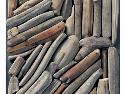 Rectangle  panel branch splinter Big n5 3D model