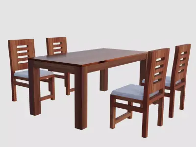 Dining Table and Chair Low-poly 3D model